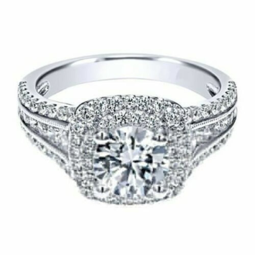 New White Sapphire 925 Silver Rings Set Women Wedding Engagement Jewelry - Picture 2 of 9